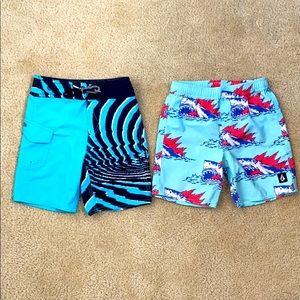 Volcom swim trunks - boys size 5 BUNDLE of 2 short